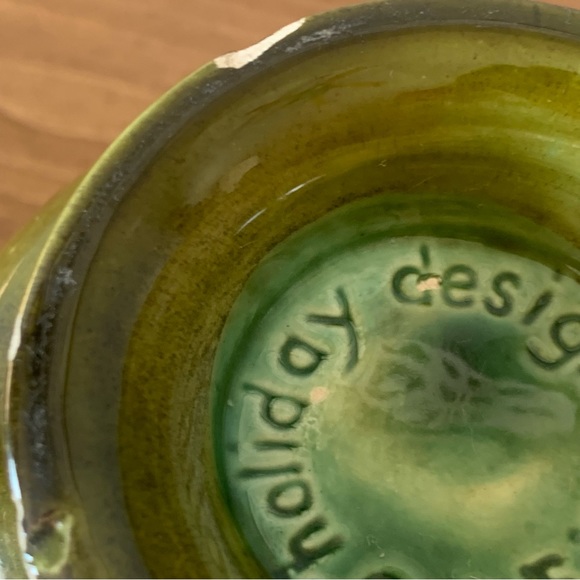 Vintage Holiday Designs USA Green Handlebar Mustache Ceramic Shaving Mug - Picture 9 of 15